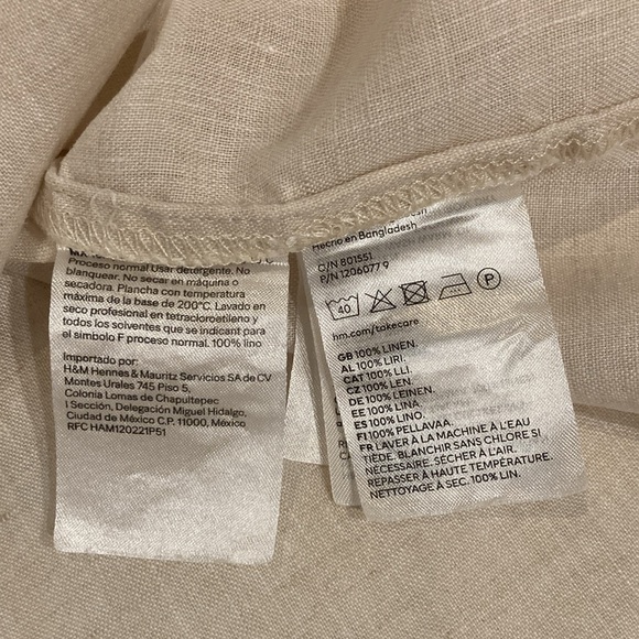 H & M Short Sleeved Linen Shirt Size XS - Picture 3 of 8